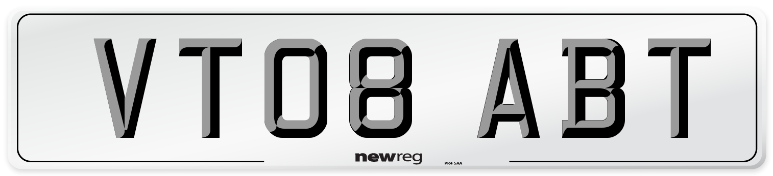 VT08 ABT Number Plate from New Reg
